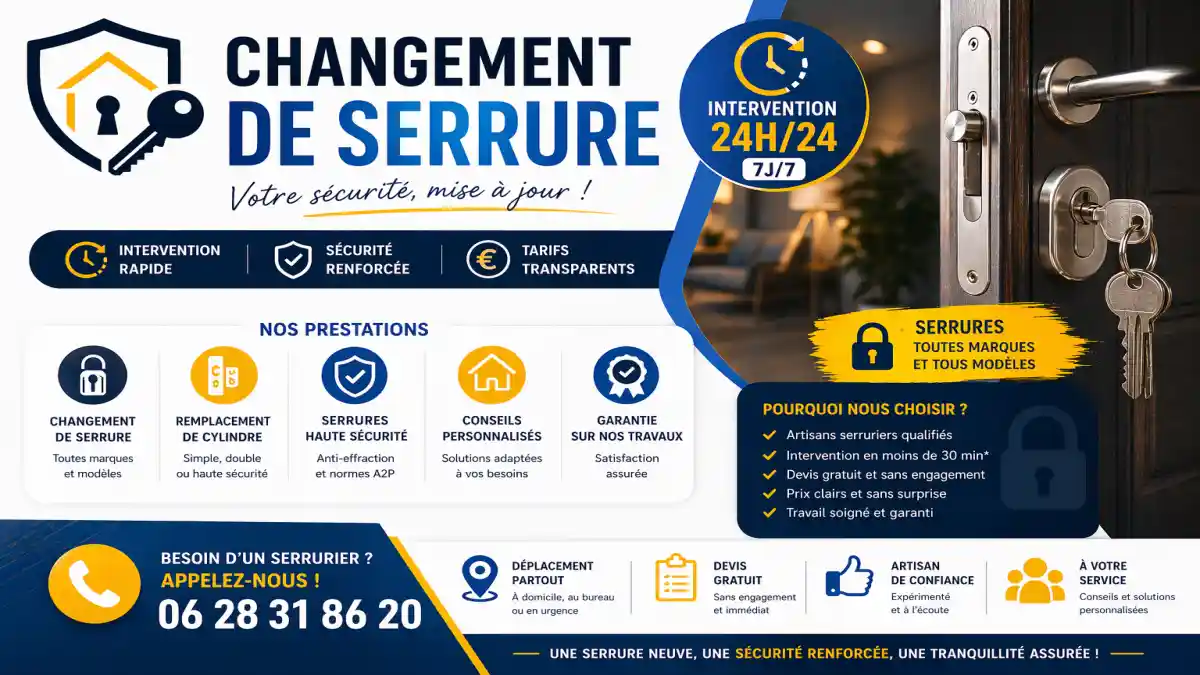 Changement serrure urgence serrurier Saint-savournin rapide